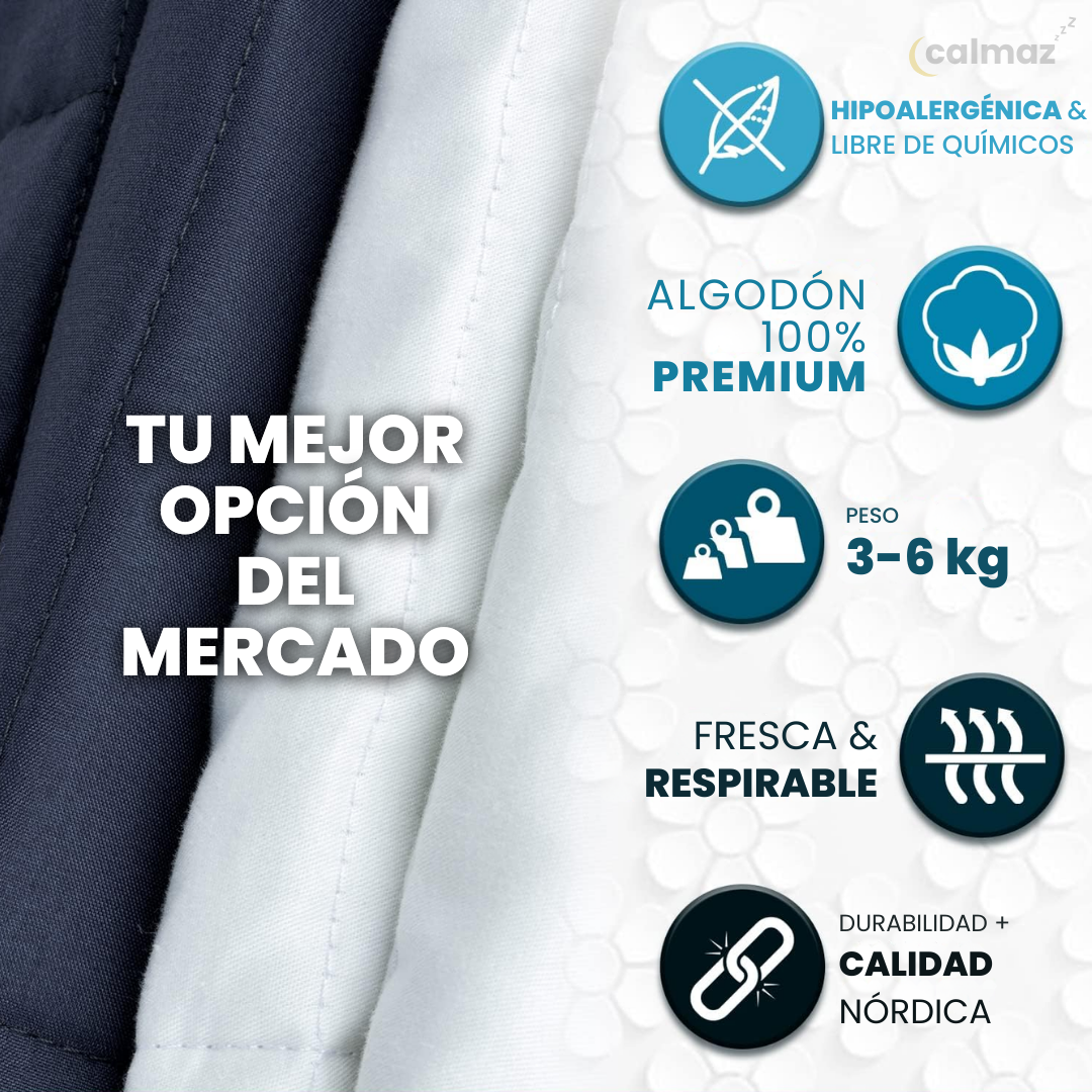 Manta Pesada Calmaz™ - 6Kg de relajación profunda