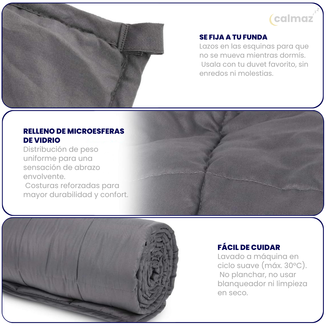 Manta Pesada Calmaz™ - 6Kg de relajación profunda